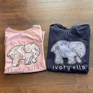 Two Ivory Ella T-shirt’s Pink (medium) and Navy (small)